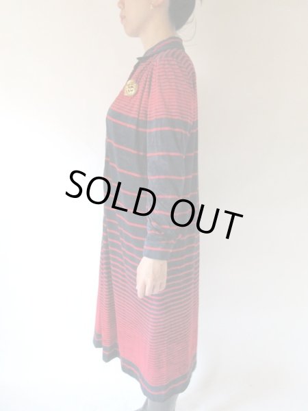 画像4: 【間違いない配色*】ゆったりsize*レトロボーダーワンピース  (4)