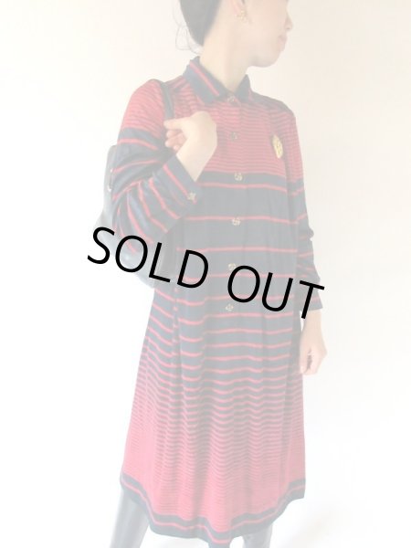 画像2: 【間違いない配色*】ゆったりsize*レトロボーダーワンピース  (2)