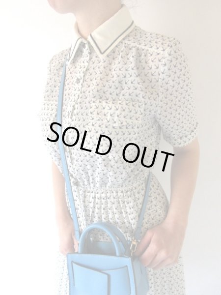 画像3: 【褪せないマリン*】二重襟のイカリ柄ワンピース (3)