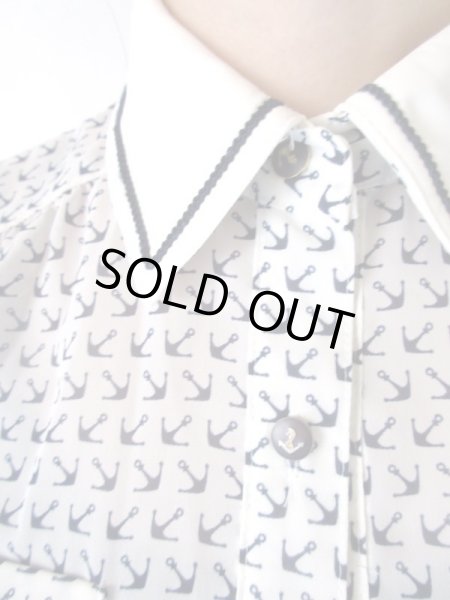 画像9: 【褪せないマリン*】二重襟のイカリ柄ワンピース (9)