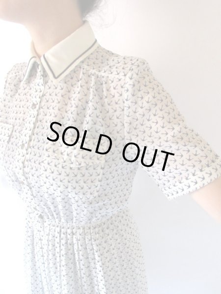 画像7: 【褪せないマリン*】二重襟のイカリ柄ワンピース (7)