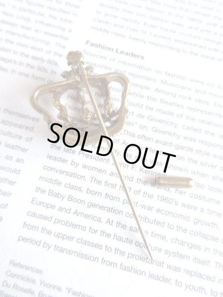 画像5: 【パーツの欠け無しの完品*】未使用*海外ヴィンテージのクラウンスティックブローチ (5)