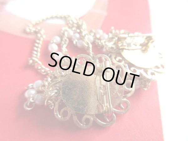 画像4: 【華やかさに自信あり*】未使用*クラシカルチェーンブローチ (4)