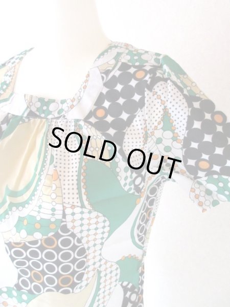 画像3: 【新鮮配色*】幾何学柄ワンピース (3)