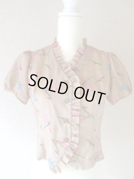 画像3: 【一目ぼれでした*】お仕立て品*トンボ柄の夏ブラウス (3)