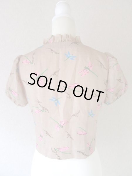 画像7: 【一目ぼれでした*】お仕立て品*トンボ柄の夏ブラウス (7)