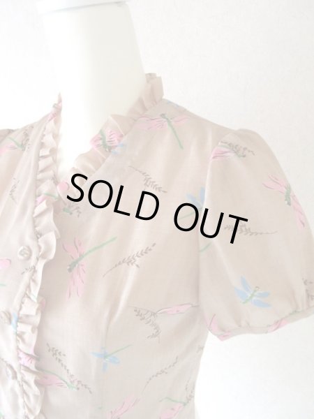 画像4: 【一目ぼれでした*】お仕立て品*トンボ柄の夏ブラウス (4)