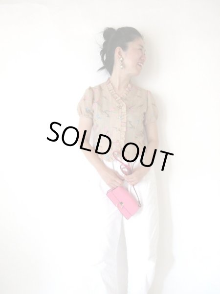 画像2: 【一目ぼれでした*】お仕立て品*トンボ柄の夏ブラウス (2)