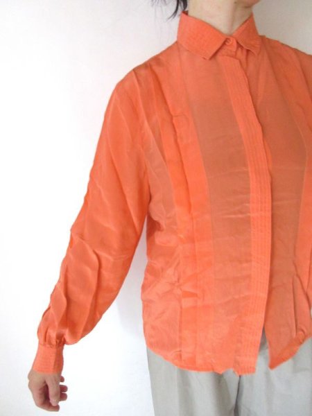 画像7: 【気負わずゆるっと*】海外vintage*ステッチのシルクシャツ (7)